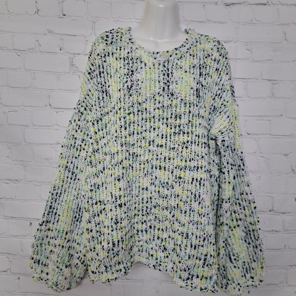 Crown & Ivy Balloon Sleeve Confetti Knit Sweater Size Medium